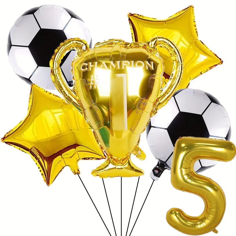 Soccer Club Stars AMessi Birthday Decor Football Disposable Tableware Set Tablecloth Balloons Plate Boy Girl Kids Party Supplies - Velora