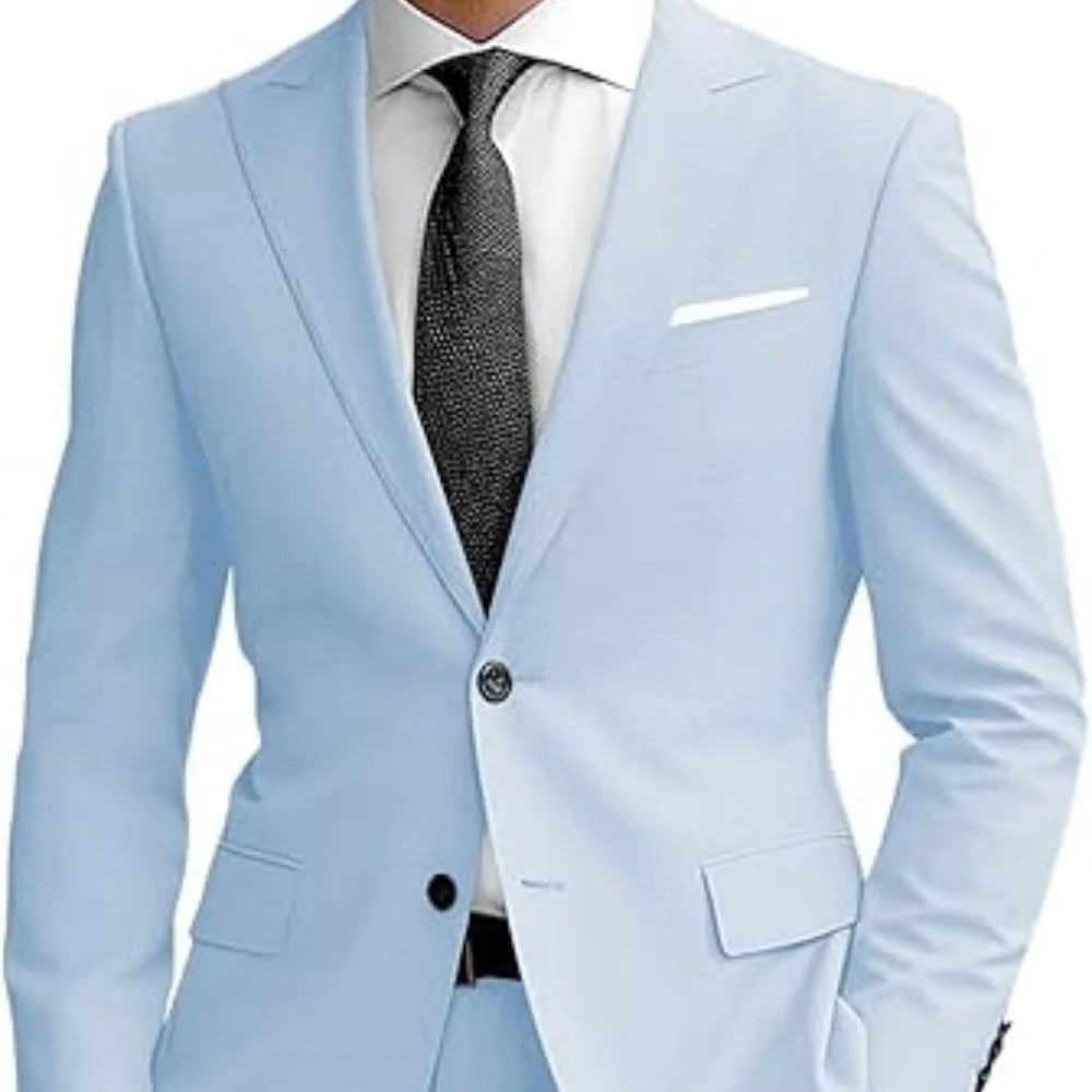 Men's suit - 3-piece tailored men's tuxedo suitable for parties weddings balls and business 2-piece solid-color suit jacket Velora