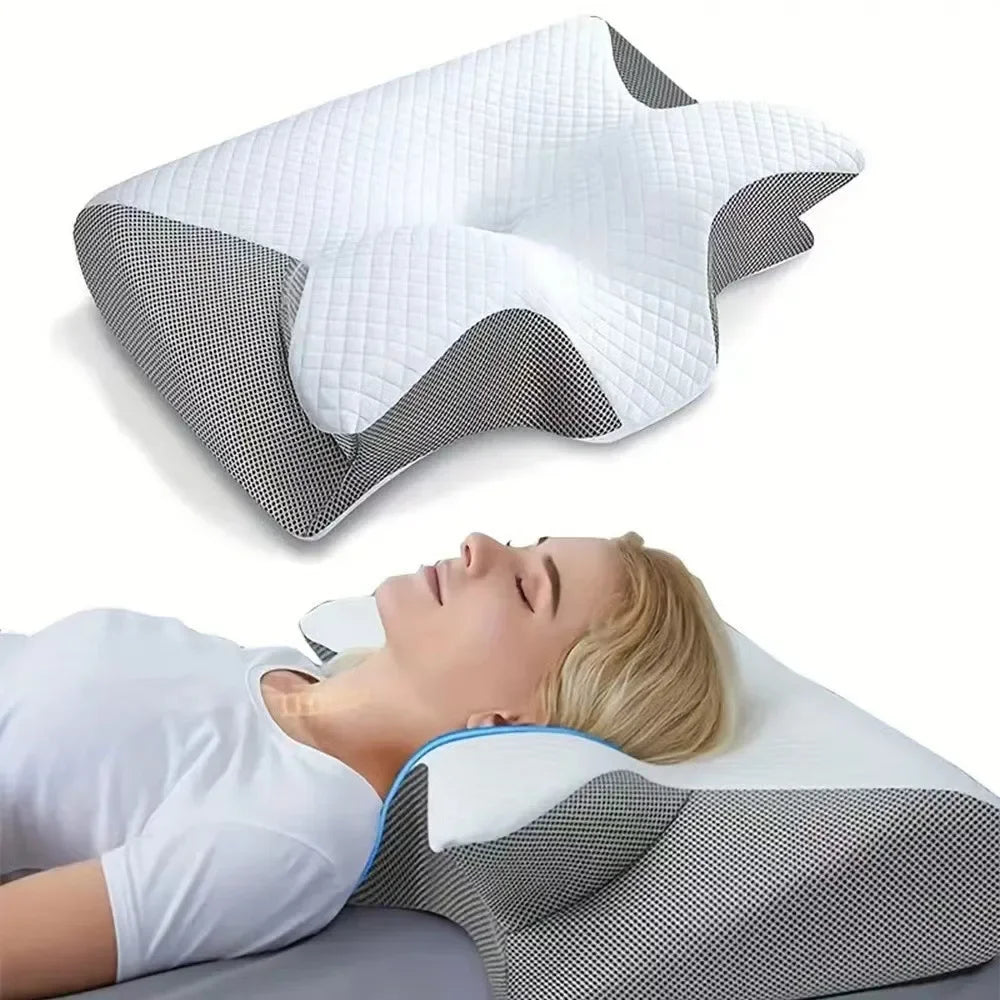 Butterfly Sleep Memory Neck Pillow Slow Rebound Comfortable Memory Foam Sleep Pillow Cervical Orthopedic Neck Massage Bed Pillow Velora