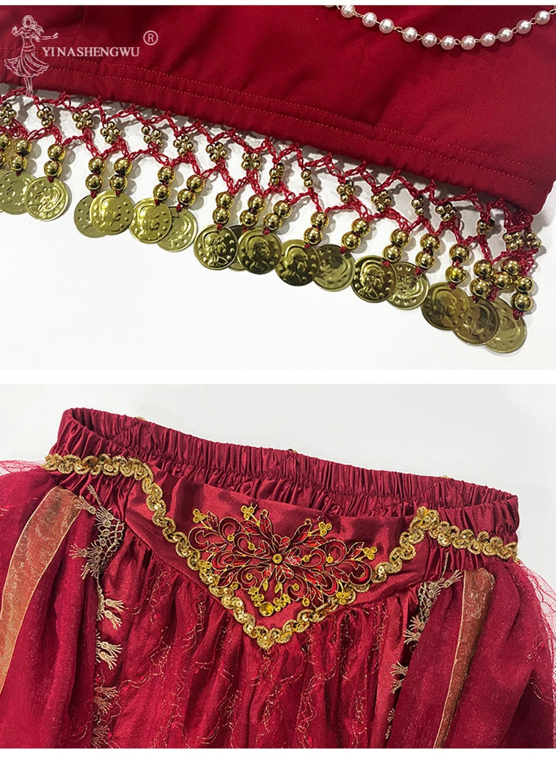 Western Regions Princess Set Dunhuang Dance Belly Dance Bollywood Costume Cosplay Exotic Scenery Indian Dance Performance Set - Velora