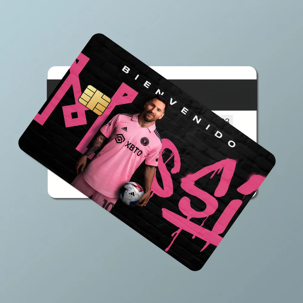 Superstar m-messi 10 K Poster Film Skin Cover Credit Card Stickers 4PCS Debit Front Decoration Bank Bus Pass Waterproof - Velora