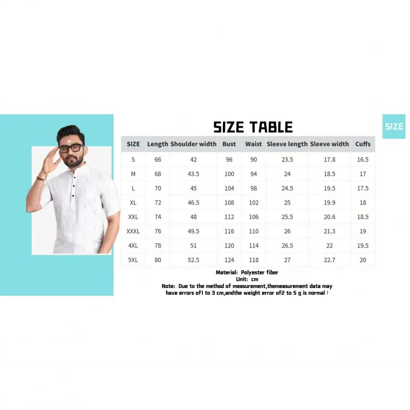 Kurta Men's Muslim Shirt with Embossed Totem Long Straight Casual Shirt African Islam Shirt Men Dubai Men Clothing Arabe Hombre Velora