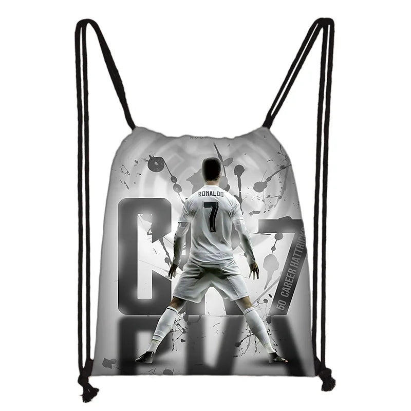 Child Printed Drawstring for Football Star R-RonaldoS CR7 Shopping Bag Men Women Football Sports Gym Storage Yoga Backpack Velora