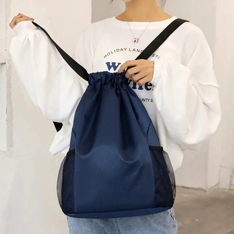 Sports Drawstring Backpack Sport Fitness Travel Outdoor Sackpack Women And Men Large Capacity Gym Swim Beach Bags Basketball Bag - Velora