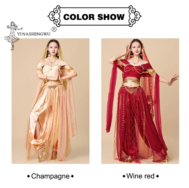 Western Regions Princess Set Dunhuang Dance Belly Dance Bollywood Costume Cosplay Exotic Scenery Indian Dance Performance Set - Velora