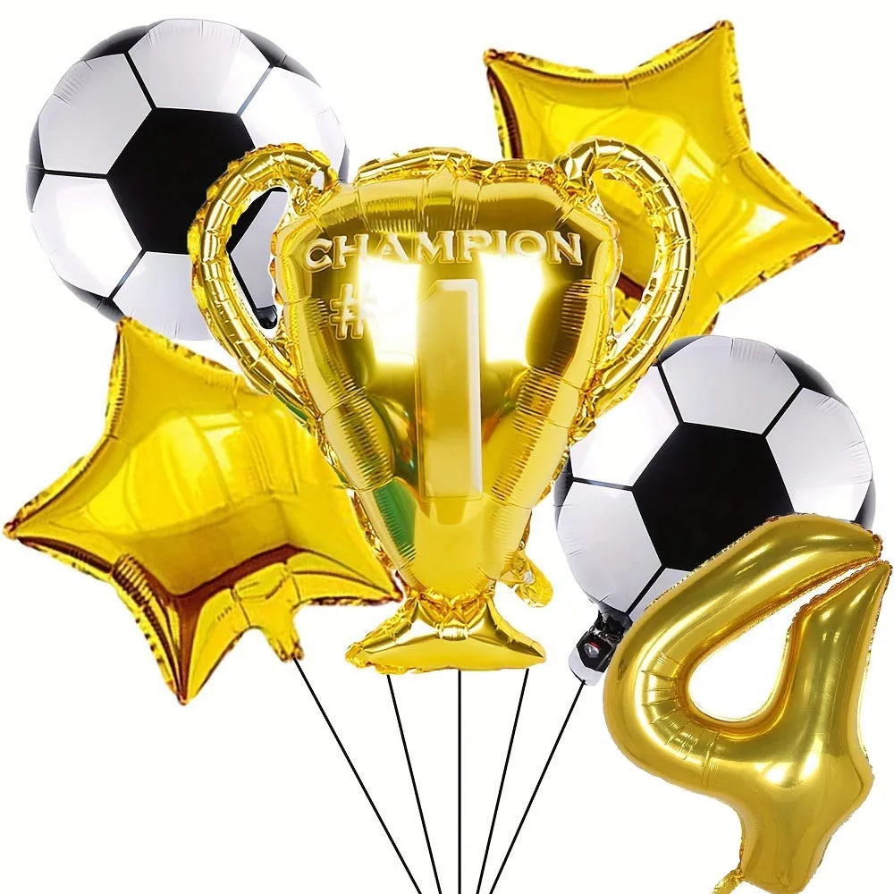 Soccer Club Stars AMessi Birthday Decor Football Disposable Tableware Set Tablecloth Balloons Plate Boy Girl Kids Party Supplies - Velora