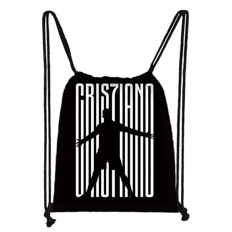 Child Printed Drawstring for Football Star R-RonaldoS CR7 Shopping Bag Men Women Football Sports Gym Storage Yoga Backpack Velora