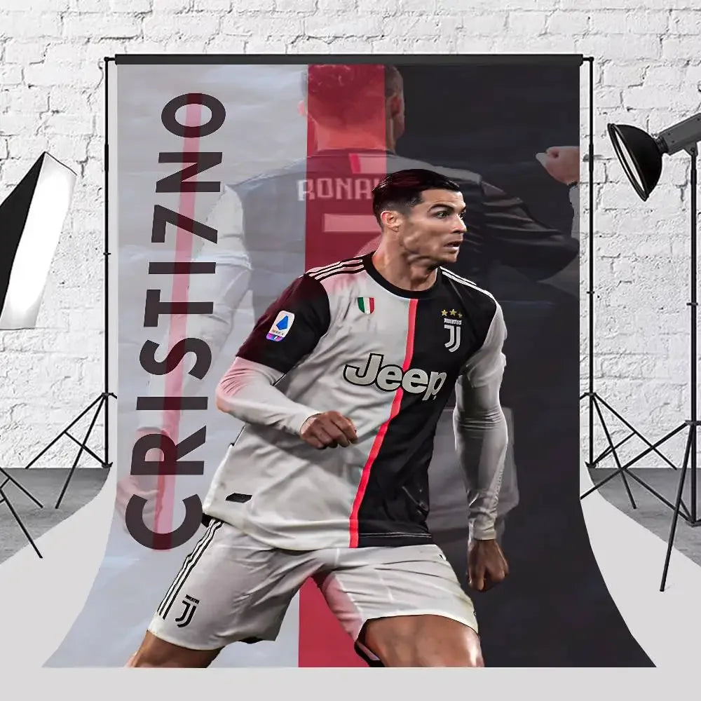 C-Cristiano R-Ronaldo Decoration Background Photography Party Bedroom Living Room Decoration Shooting Cloth Tapestry Flag Velora