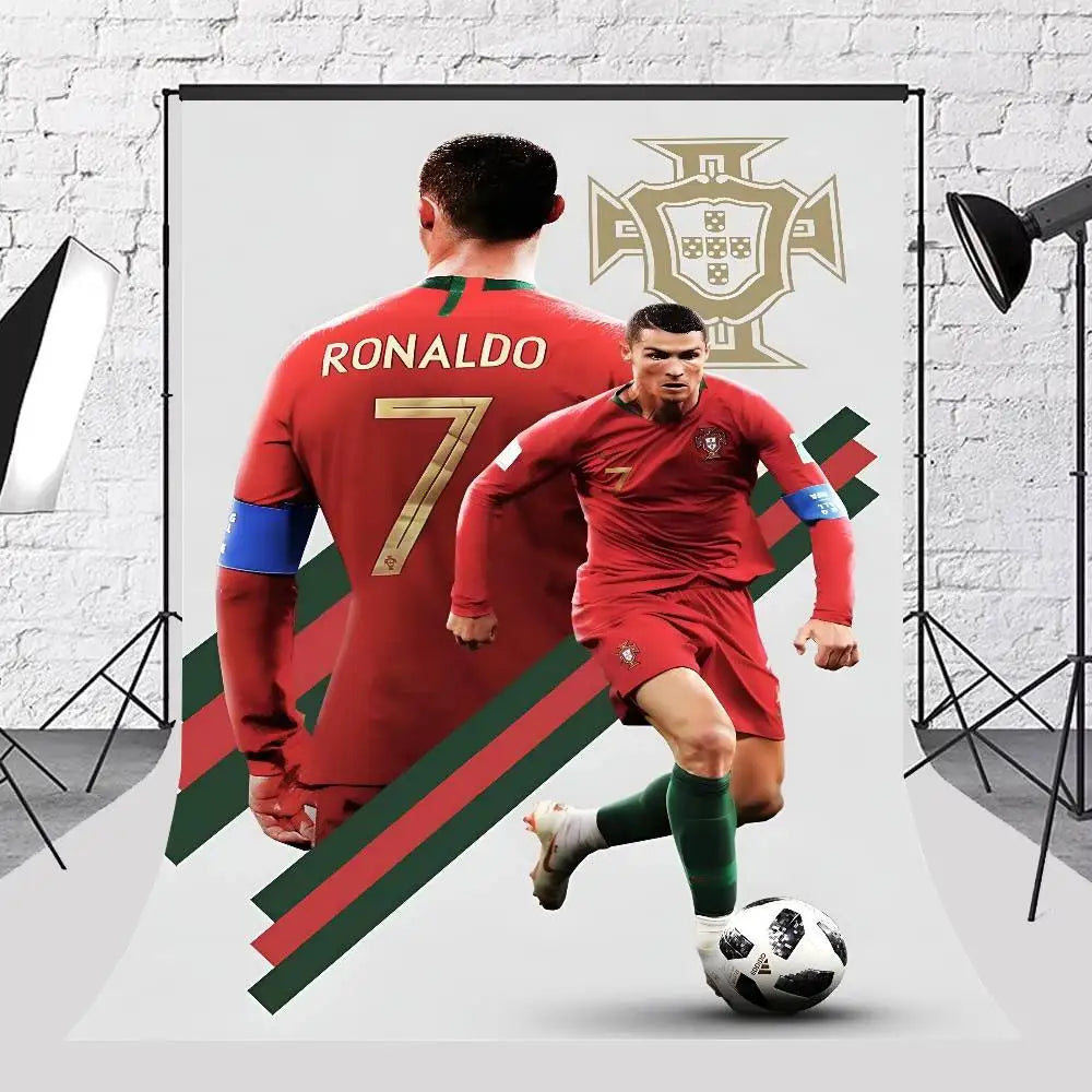 C-Cristiano R-Ronaldo Decoration Background Photography Party Bedroom Living Room Decoration Shooting Cloth Tapestry Flag Velora