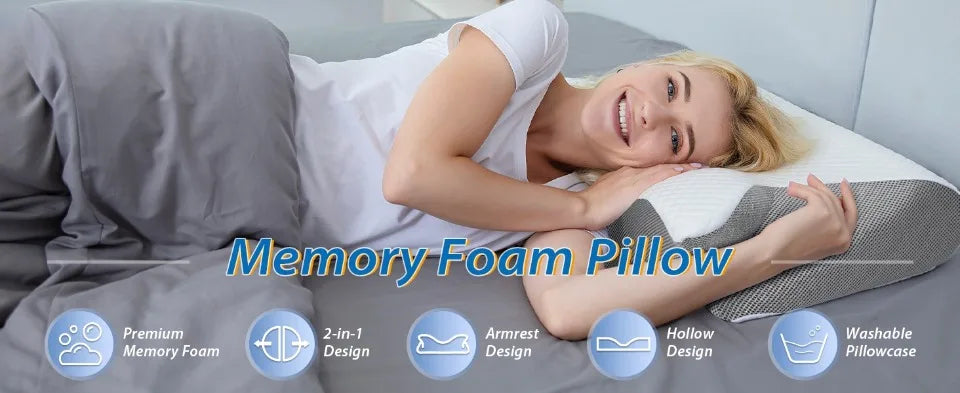 1pc Memory Foam Cervical Pillow Fast Rebound Memory Sleeping Pillows 2in1 Ergonomic Orthopedic Pillow for Neck Pain Neck Pillow - Velora