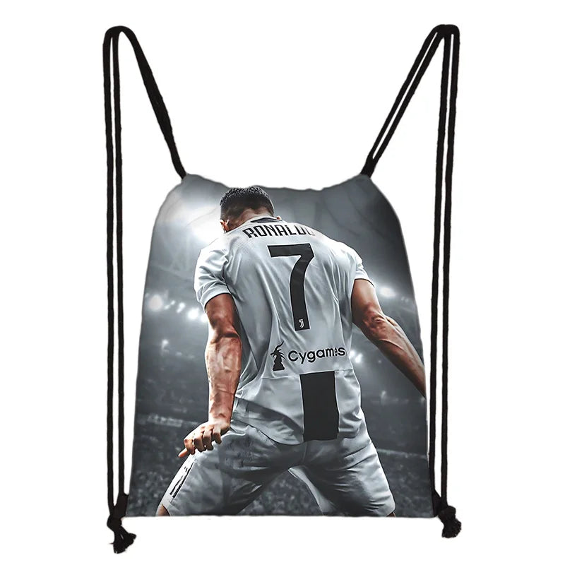 Child Printed Drawstring for Football Star R-RonaldoS CR7 Shopping Bag Men Women Football Sports Gym Storage Yoga Backpack Velora