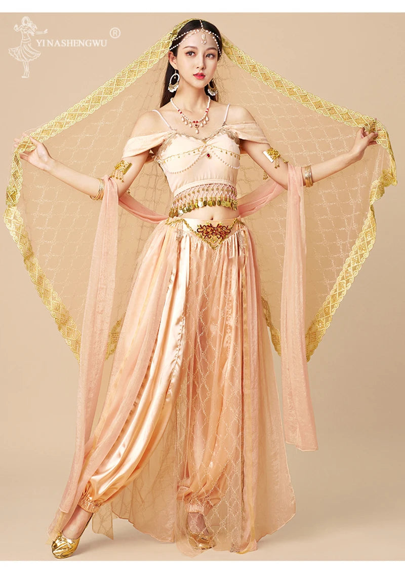 Western Regions Princess Set Dunhuang Dance Belly Dance Bollywood Costume Cosplay Exotic Scenery Indian Dance Performance Set - Velora