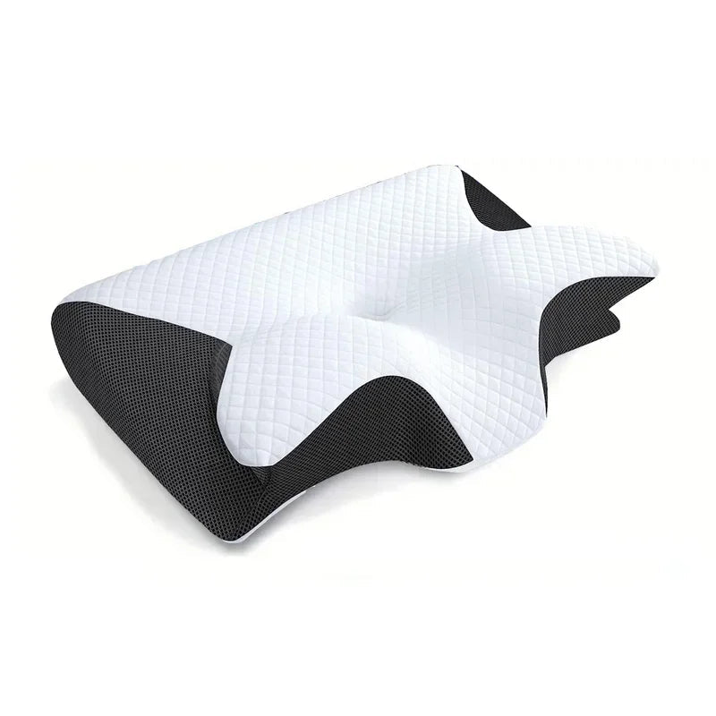 1pc Memory Foam Cervical Pillow, 2 in 1 Ergonomic Contour Orthopedic Pillow for Neck Pain, Contoured Support Pillows,Neck Pillow Velora