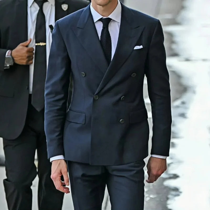 Suit (Blazer+ Vest + Pants) Men's Business Gentleman Fashion Slim Work Solid Color Plus Size Fair Dress Wedding Best Man Suit - Velora