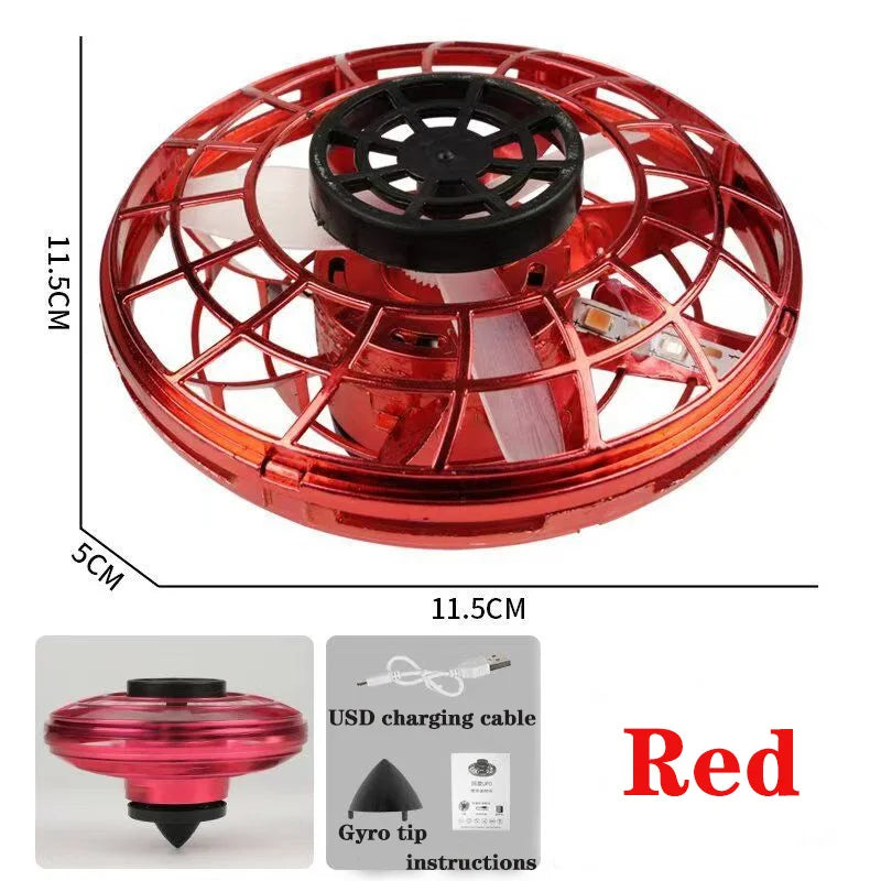 UFO Fingertip Gyroscope Sensing Toy, Fun Floating Luminous Gyroscope Stress Reducing Toy Children's Birthday Toy Gift Velora