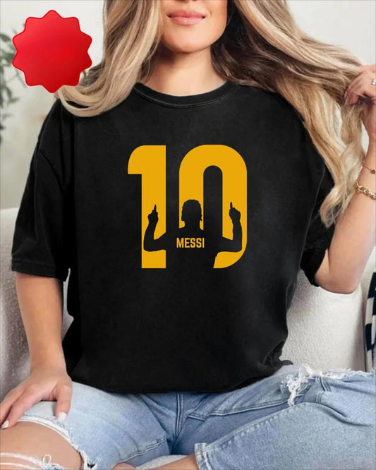 Messi PNG Legendary Soccer Player Pattern Printing Summer Luxury Brand Cotton Men's and Women's T-Shirts Short Sleeves - Velora