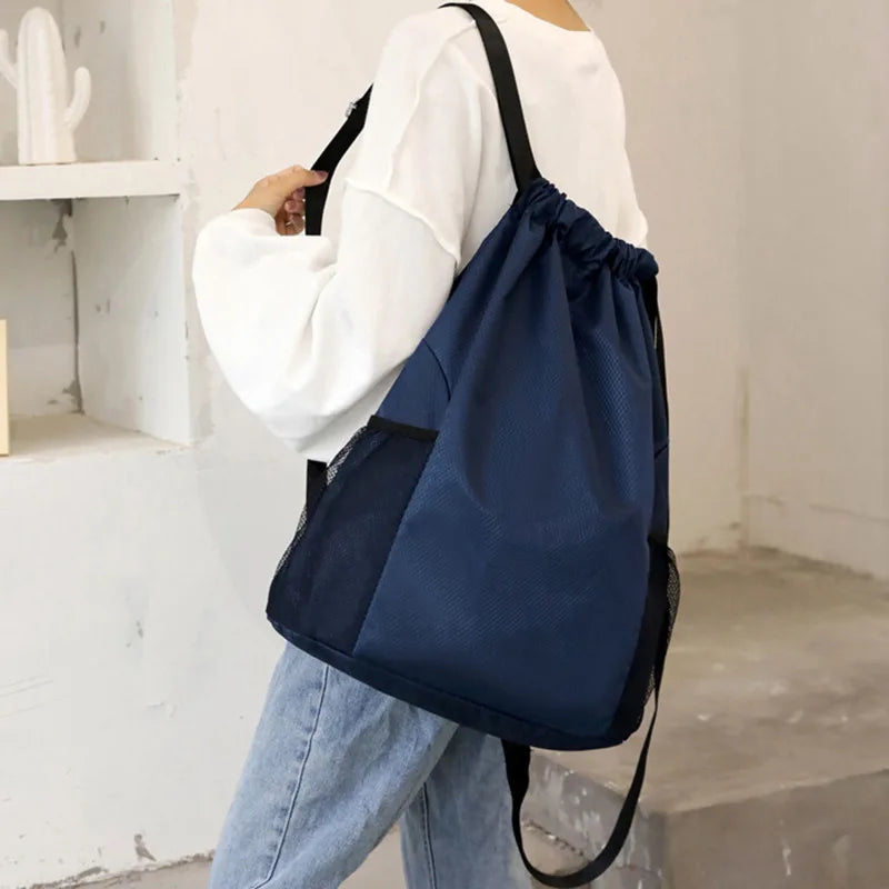 Sports Drawstring Backpack Sport Fitness Travel Outdoor Sackpack Women And Men Large Capacity Gym Swim Beach Bags Basketball Bag - Velora