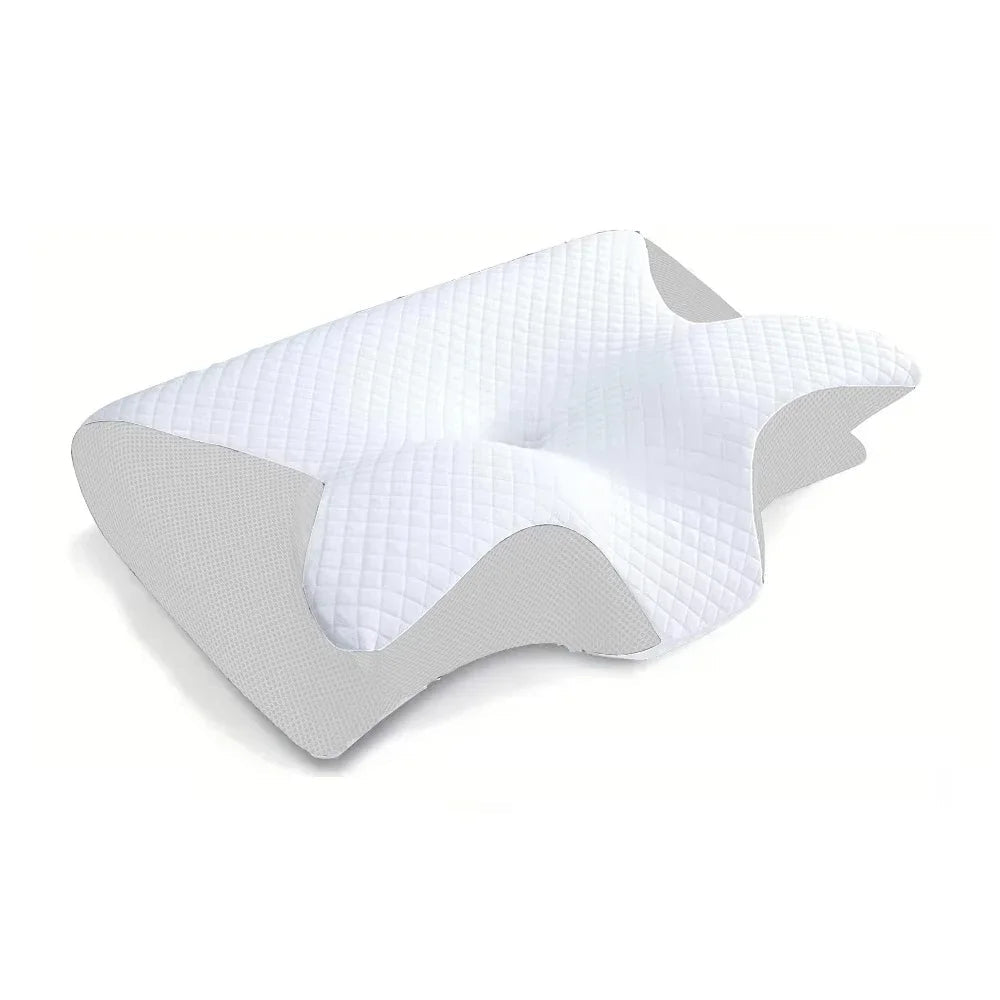1pc Memory Foam Cervical Pillow, 2 in 1 Ergonomic Contour Orthopedic Pillow for Neck Pain, Contoured Support Pillows,Neck Pillow Velora