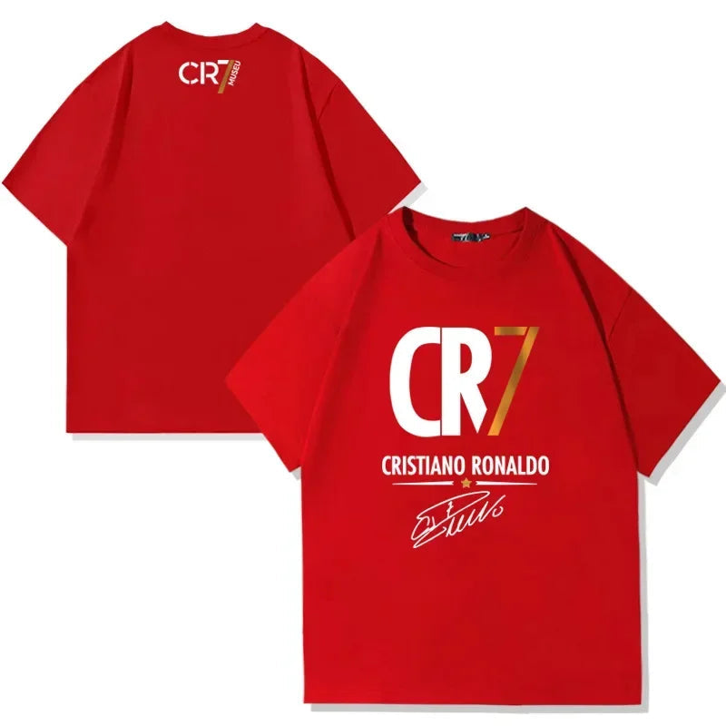 Ronaldo children's 3-14 years old 100% cotton T-shirt summer football sports parent-child casual fashion round neck T-shirt Velora