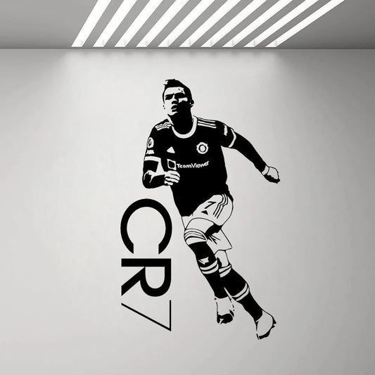 Ronaldo Football Wall Sticker Football Athlete Wall Decal for Home Kids Room Wall Decor Kids Gifts Vinyl Removabel Mural A860 - Velora