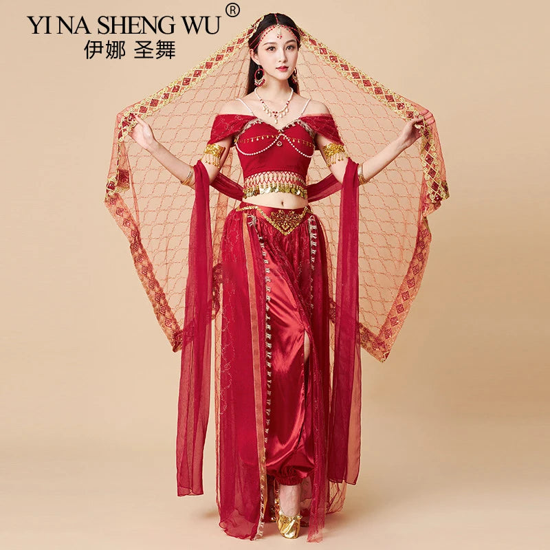 Western Regions Princess Set Dunhuang Dance Belly Dance Bollywood Costume Cosplay Exotic Scenery Indian Dance Performance Set - Velora