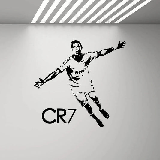 Ronaldo Poster Wall Decal CR7 Sign Vinyl Sticker Gym Sport Soccer Player Fan Gift Wall Sticker for Home Room Decor Mural A597 - Velora