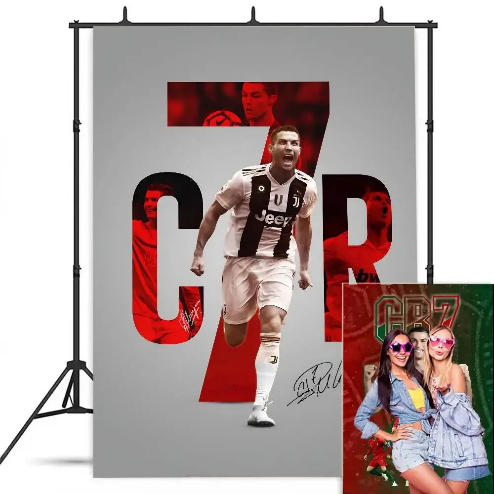 C-Cristiano R-Ronaldo Decoration Background Photography Party Bedroom Living Room Decoration Shooting Cloth Tapestry Flag Velora