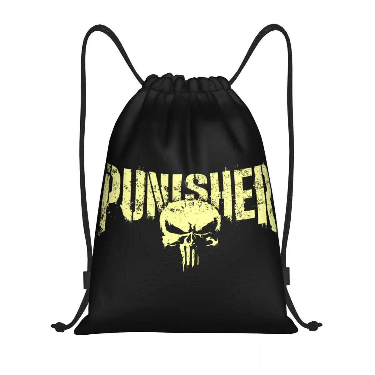 Custom Punisher Skeleton Drawstring Backpack Women Men Sport Gym Sackpack Portable Skull Bone Shopping Bag Sack - Velora