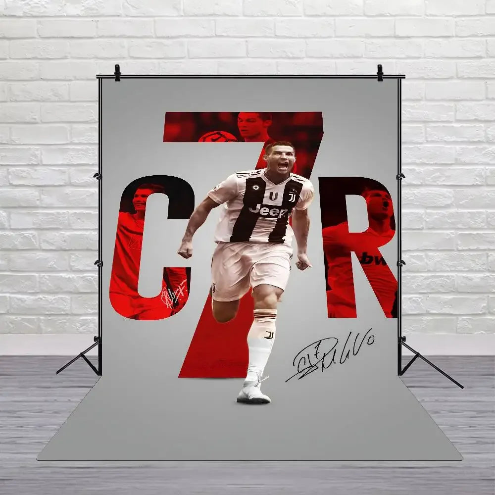 C-Cristiano R-Ronaldo Decoration Background Photography Party Bedroom Living Room Decoration Shooting Cloth Tapestry Flag Velora