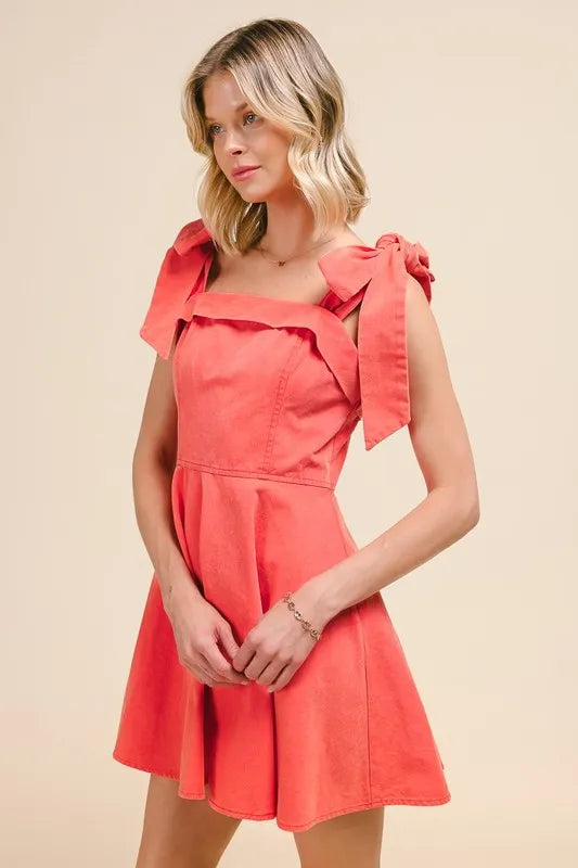 SO ME Fit and Flare Washed Gameday Dress - Velora Luxury Fashion