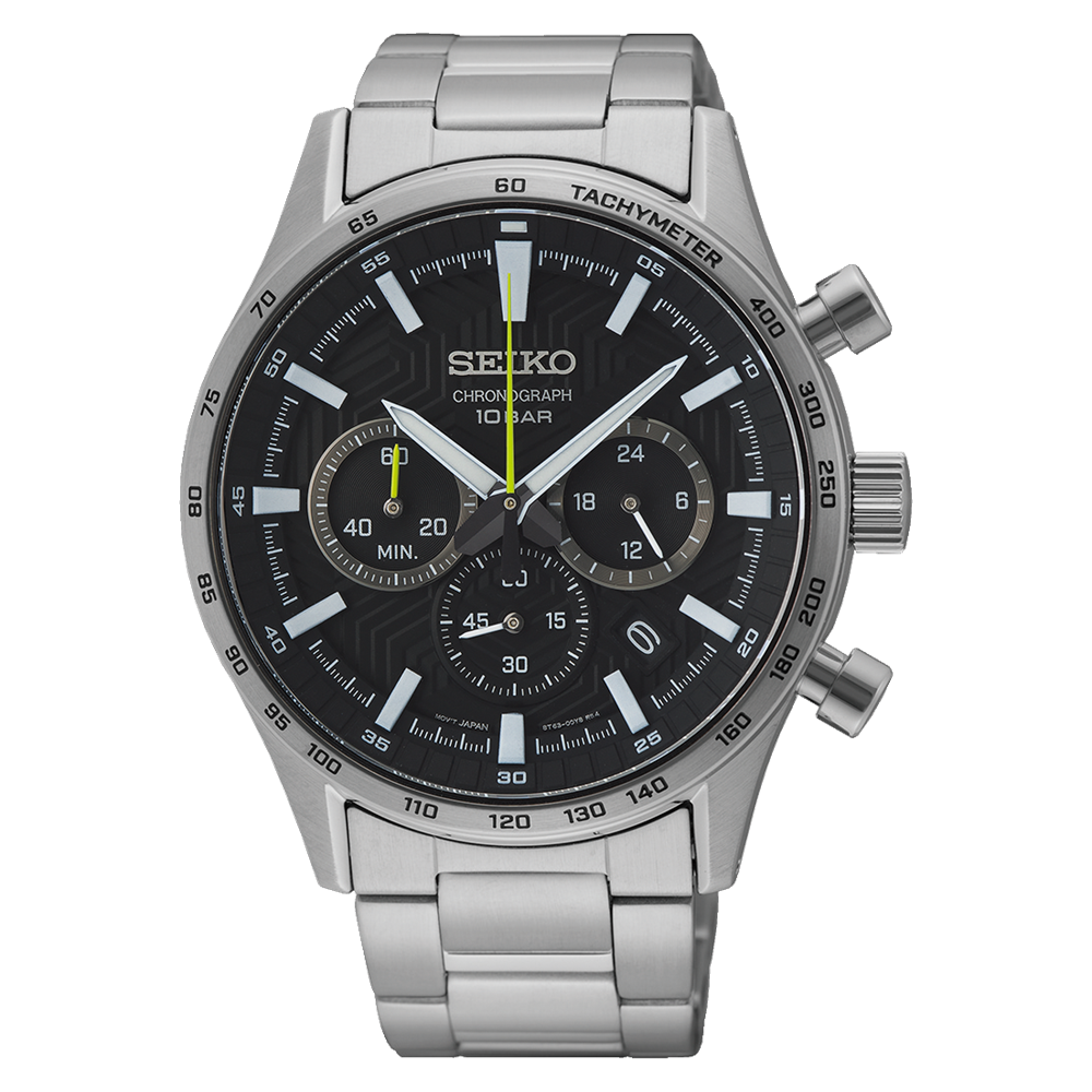 SEIKO Quartz Chronograph Black | SSB413
