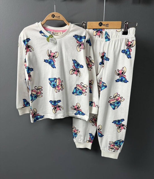 STlTCH'ed Night Cotton Pyjama Set - Velora Luxury Fashion