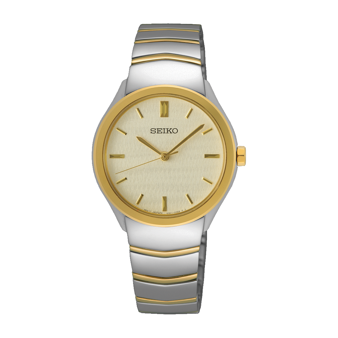 SEIKO Discover More Two Tone White Dial Ladies | SUR550P1