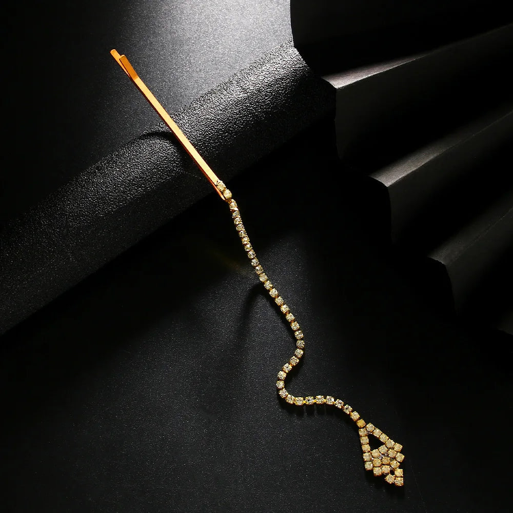 Stonefans Geometric Forehead Chain Women Indian Wedding Jewelry Designer Rhinestone Headband Hair Accessories Bride Trends 2024 - Velora