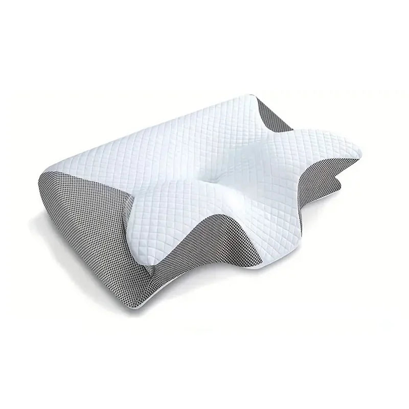 1pc Memory Foam Cervical Pillow, 2 in 1 Ergonomic Contour Orthopedic Pillow for Neck Pain, Contoured Support Pillows,Neck Pillow Velora