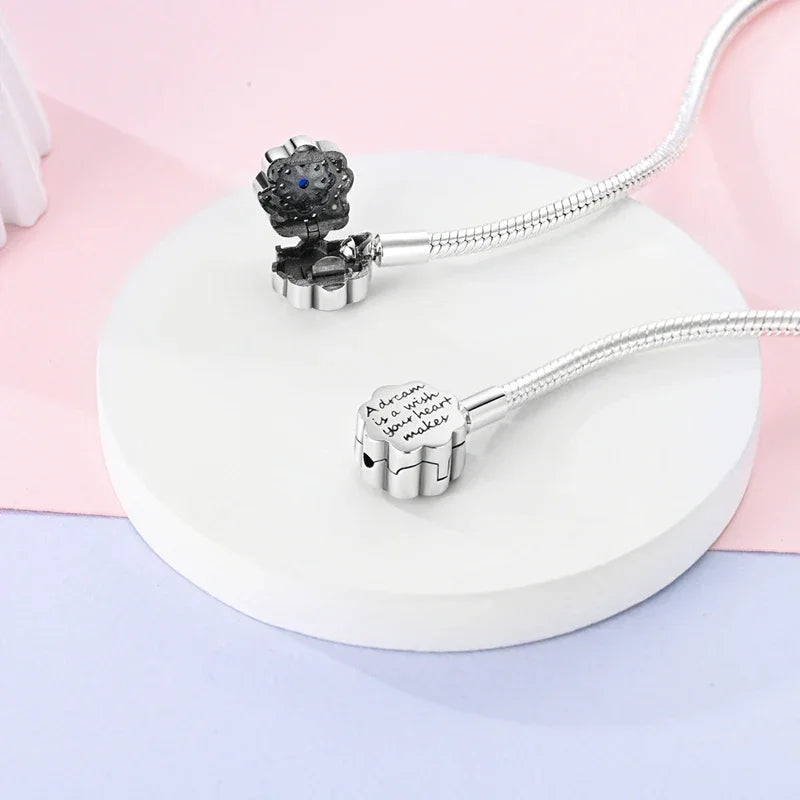 Radiant Blue Flower Clasp Sterling Silver Bracelet Itz Luxury