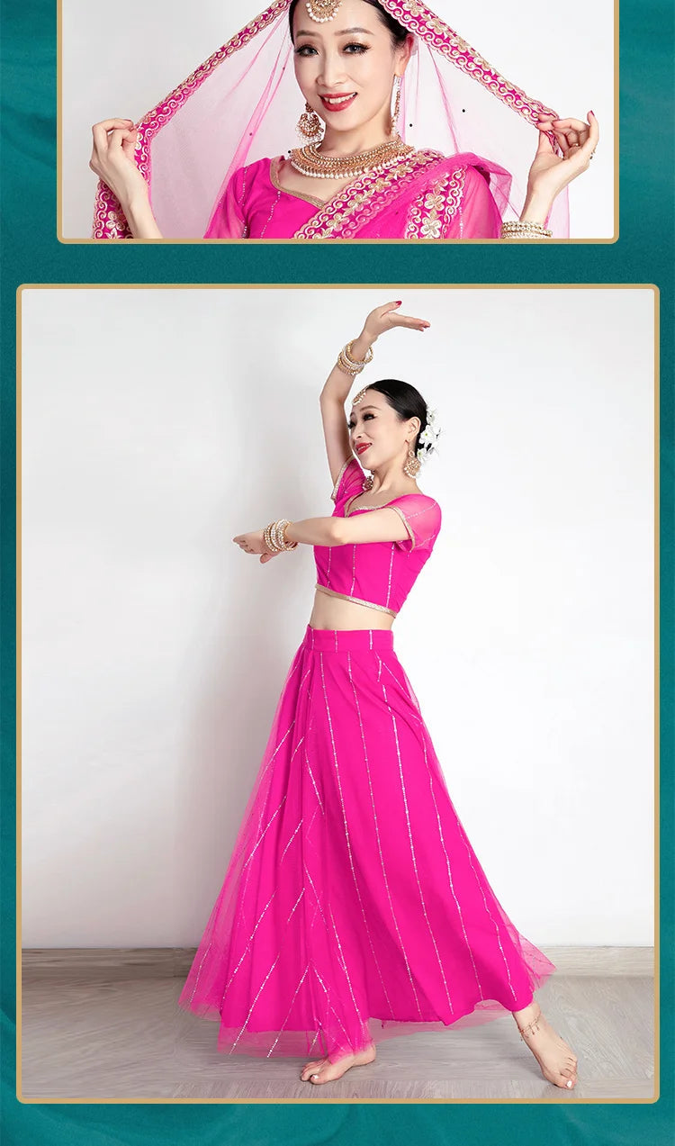 Traditional Indian Clothing Pakistani Sari Women's Elegant Dress Party Cosplay Dance Dress Stage Dress Velora