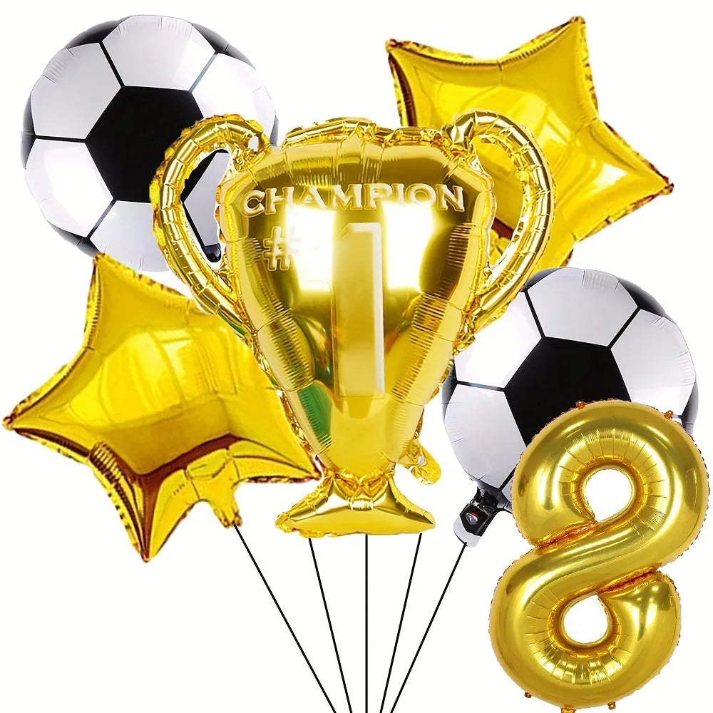 Soccer Club Stars AMessi Birthday Decor Football Disposable Tableware Set Tablecloth Balloons Plate Boy Girl Kids Party Supplies - Velora