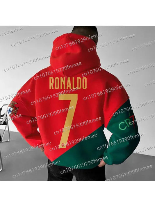 Ronaldo-Long Sleeved Hooded Sweatshirt for Men, Comfortable and Fashionable Sportswear, Daily Street Leisure - Velora