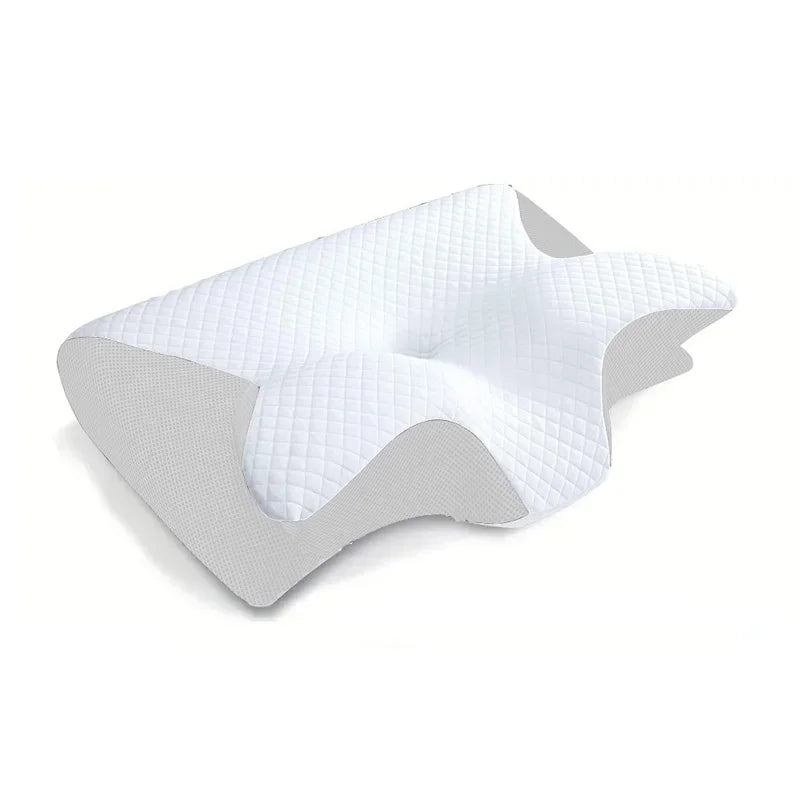 1pc Memory Foam Cervical Pillow, 2 in 1 Ergonomic Contour Orthopedic Pillow for Neck Pain, Contoured Support Pillows,Neck Pillow Velora