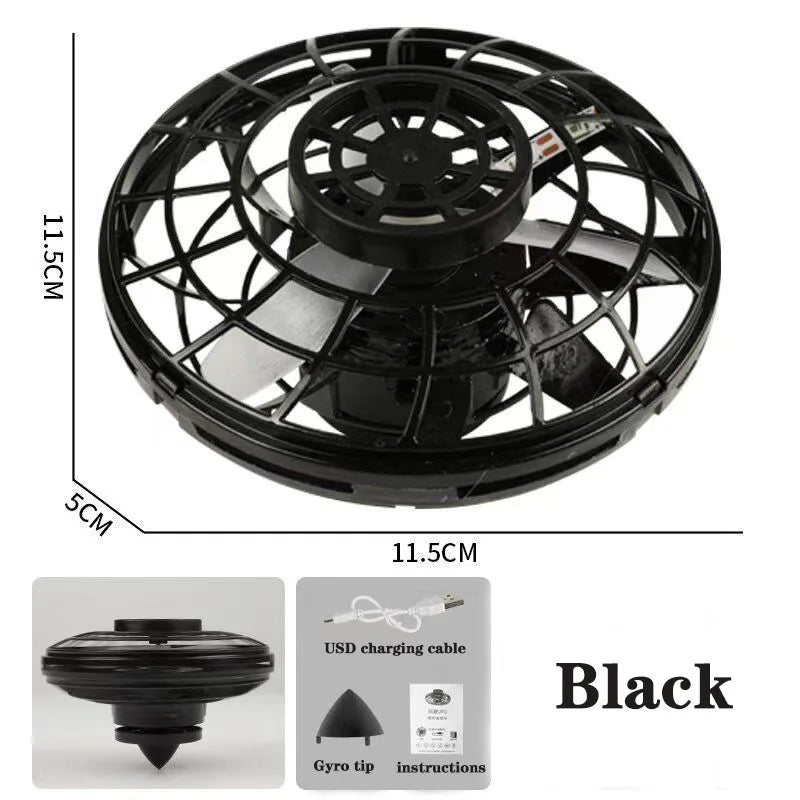 UFO Fingertip Gyroscope Sensing Toy, Fun Floating Luminous Gyroscope Stress Reducing Toy Children's Birthday Toy Gift Velora