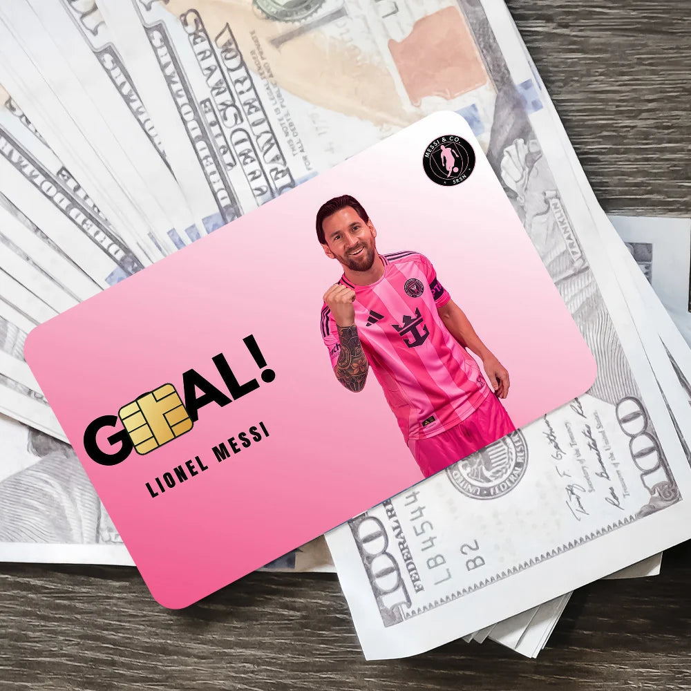 Superstar m-messi 10 K Poster Film Skin Cover Credit Card Stickers 4PCS Debit Front Decoration Bank Bus Pass Waterproof - Velora
