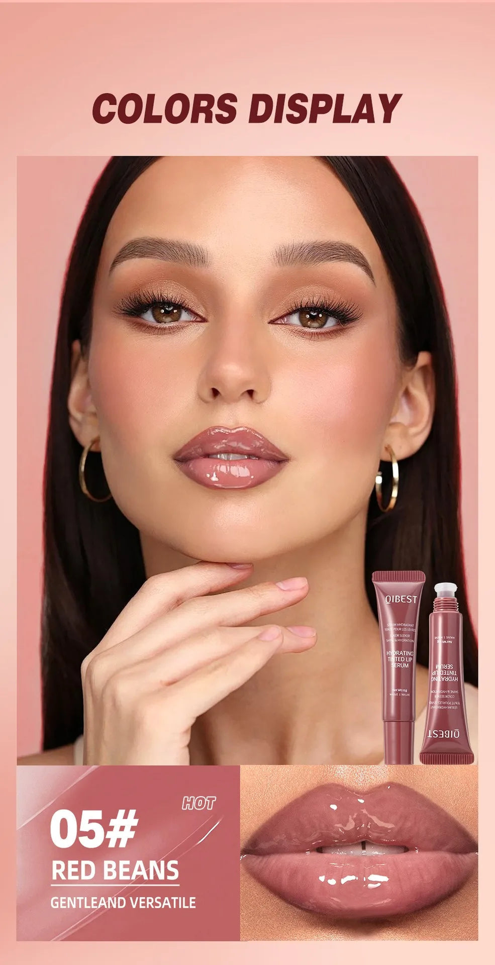 Crystal Dark Brown Mirror Water Lip Gloss Nude Lip Glaze Transparent Glass Oil Waterproof Liquid Lipstick Clear Tint Makeup Velora