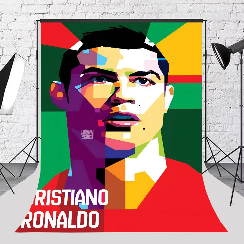 C-Cristiano R-Ronaldo Decoration Background Photography Party Bedroom Living Room Decoration Shooting Cloth Tapestry Flag Velora