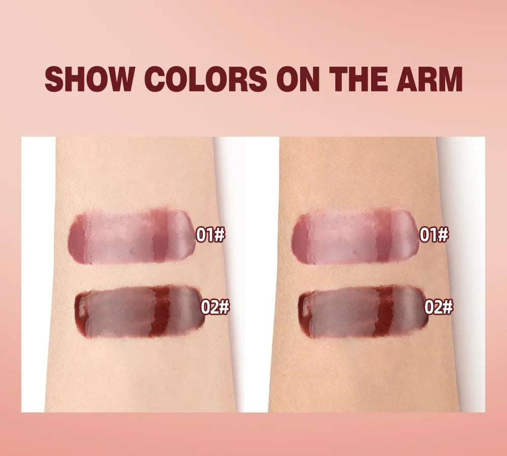 Crystal Dark Brown Mirror Water Lip Gloss Nude Lip Glaze Transparent Glass Oil Waterproof Liquid Lipstick Clear Tint Makeup Velora