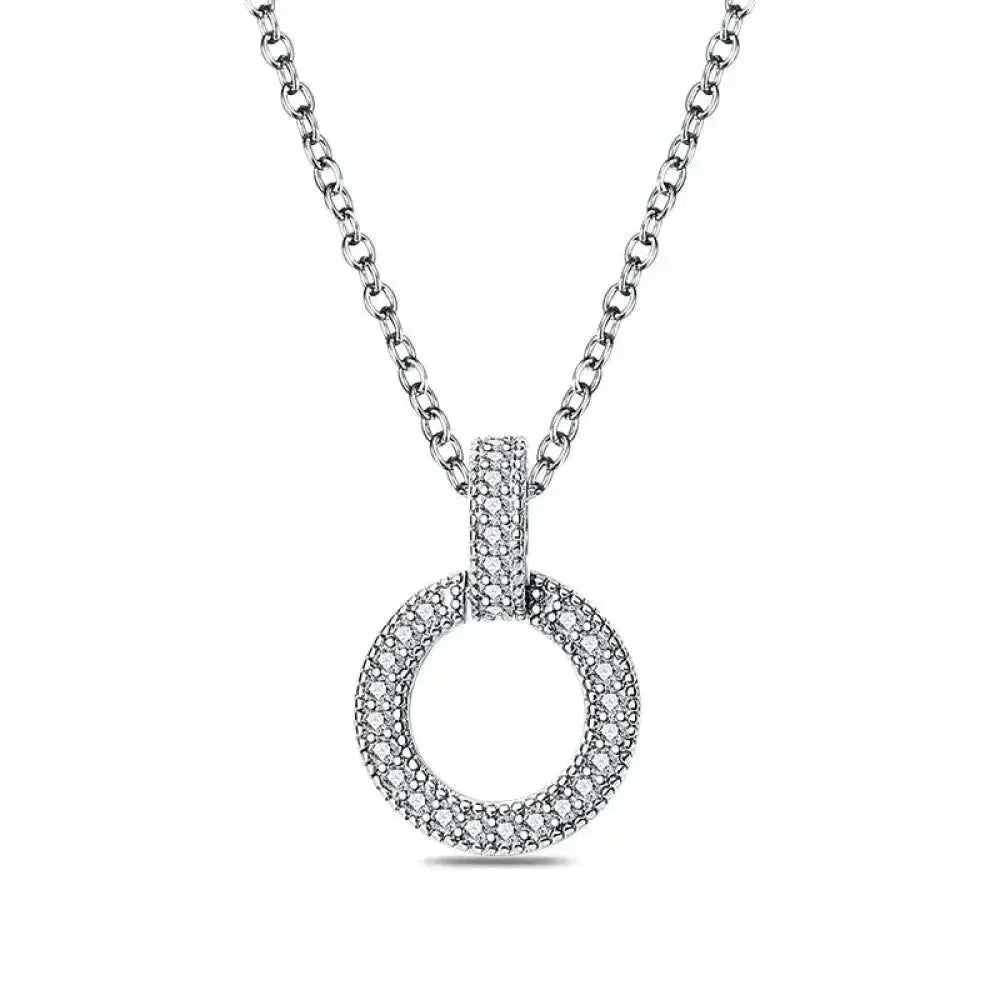 Radiate Timeless Elegance: Round CZ Pendant Necklace (925 Sterling Silver) Itz Luxury