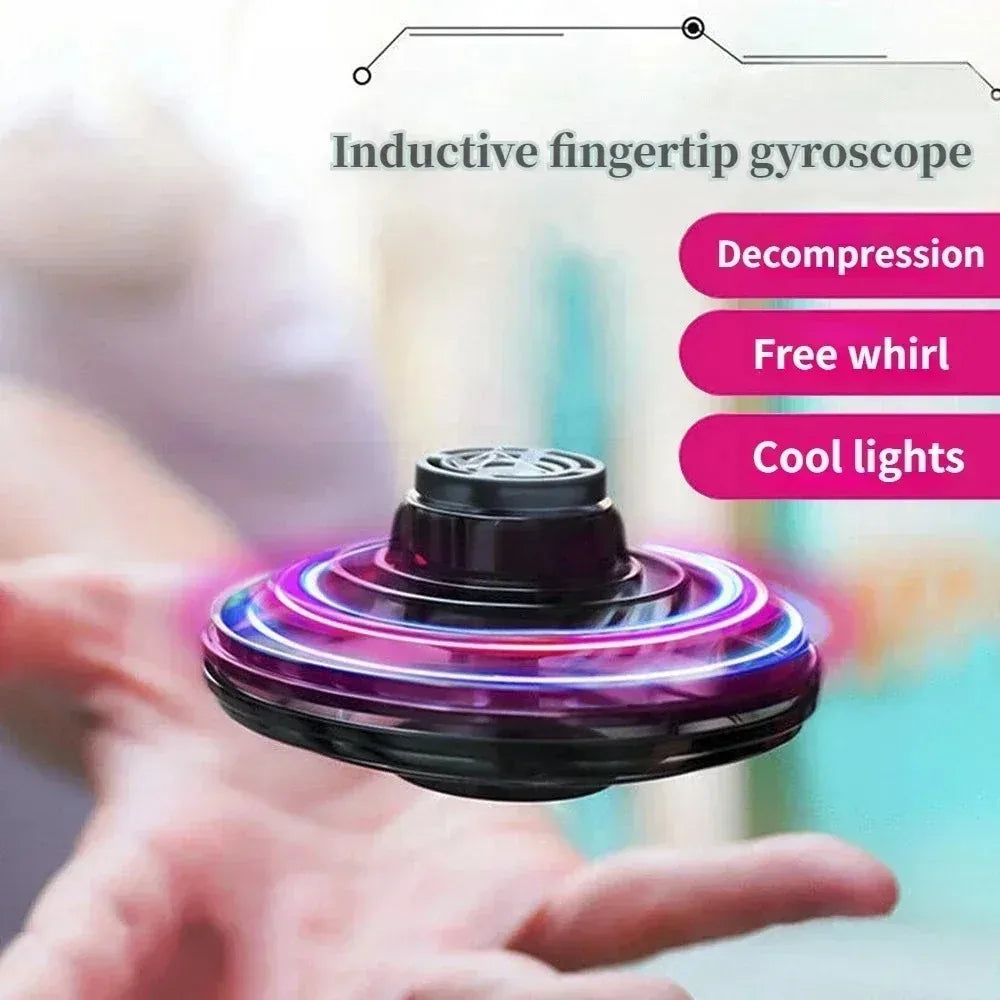 Flying Helicopter Spinner Fingertip Upgrade Flight Gyro Flyorb Hover Ball Mini Drone Aircraft Toy LED UFO Type Toy Kid Gift Velora