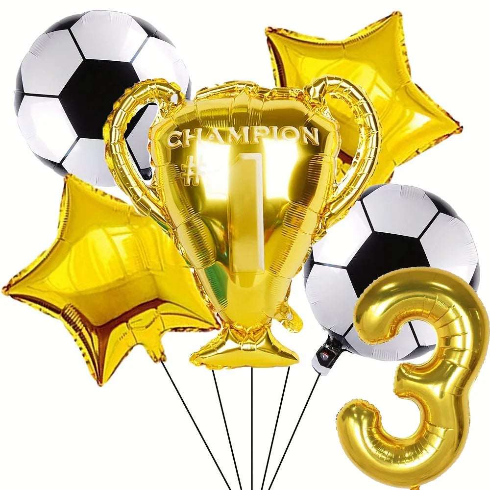 Soccer Club Stars AMessi Birthday Decor Football Disposable Tableware Set Tablecloth Balloons Plate Boy Girl Kids Party Supplies - Velora