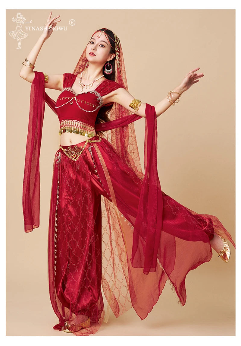 Western Regions Princess Set Dunhuang Dance Belly Dance Bollywood Costume Cosplay Exotic Scenery Indian Dance Performance Set - Velora