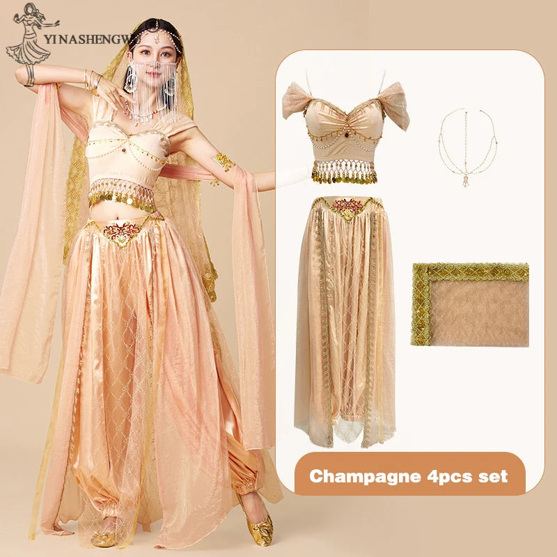 Western Regions Princess Set Dunhuang Dance Belly Dance Bollywood Costume Cosplay Exotic Scenery Indian Dance Performance Set - Velora